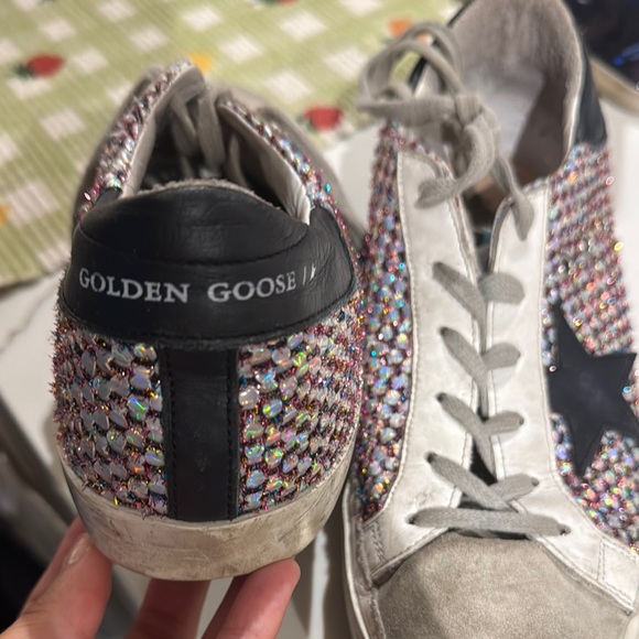 Golden Goose Silver and Black Sneakers with Perforated Details - Picture 2 of 3